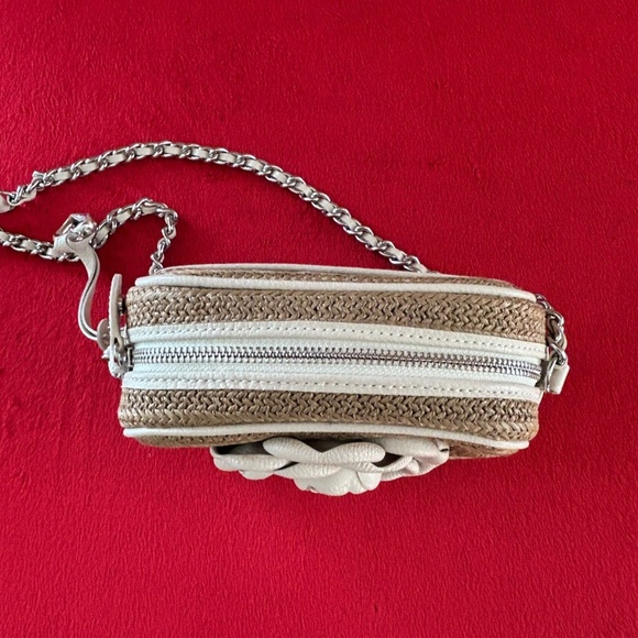 BRIGHTON STRAW ROSIE WHITE CAMERA BAG CELL PHONE CROSSBODY EUC - Picture 9 of 12